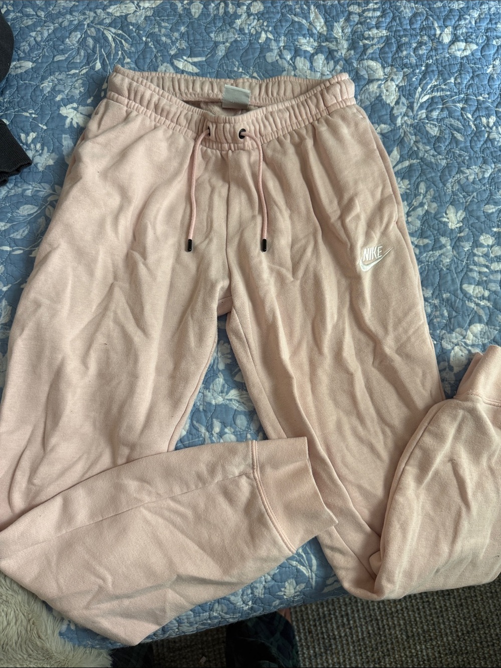 Nike Blush Pink Fleece Joggers with Drawstring
